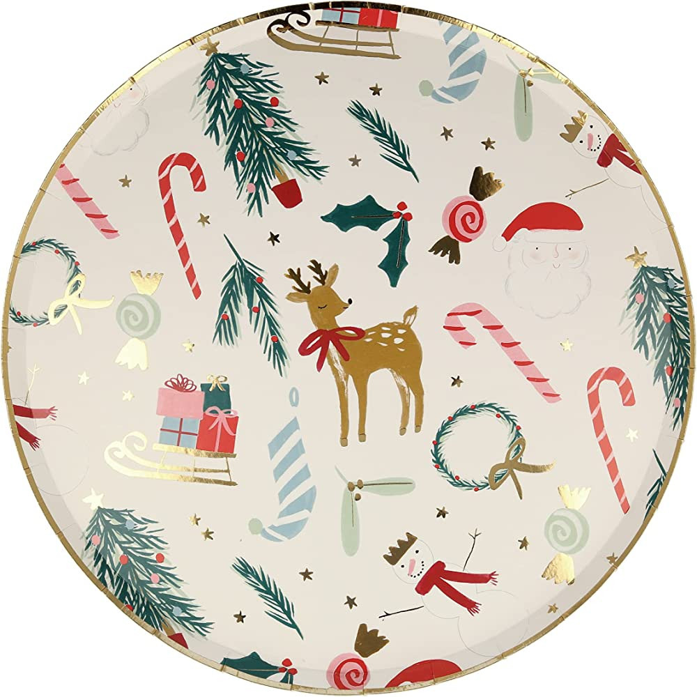 Meri Meri Festive Motif Dinner Plates (Pack of 8) | Amazon (US)