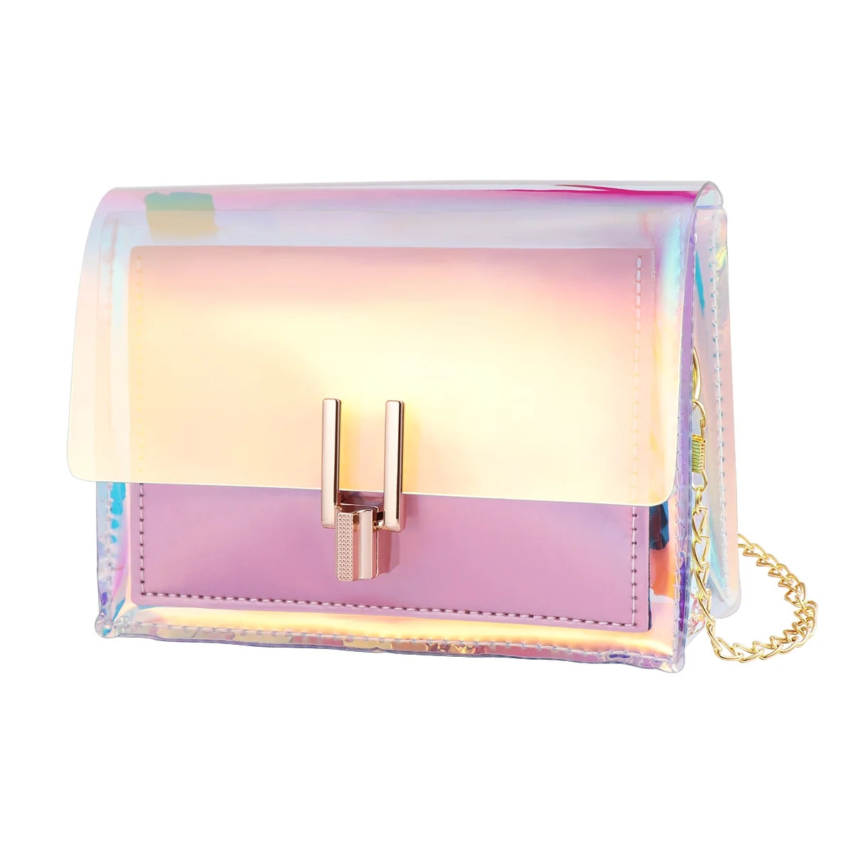 Iridescent Hologram Clutch Crossbody Bag for Women | Walmart (US)