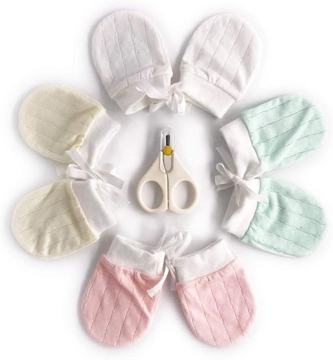 SANCNEE 4Pairs Newborn Mittens No Scratch Neutral,Preemie Mittens for Girls | Amazon (US)