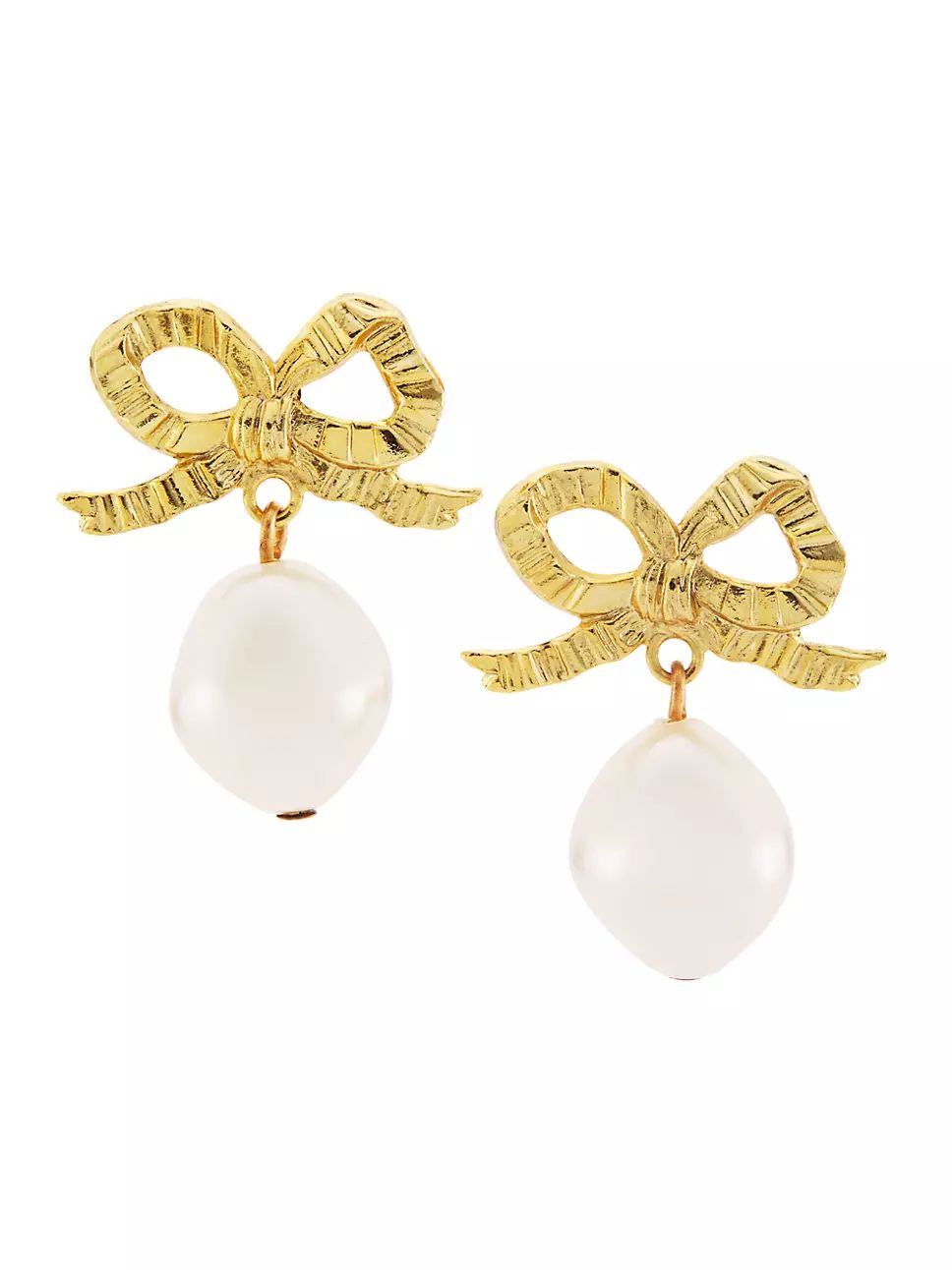 Khloe 18K-Gold-Plated & Imitation Pearl Drop Earrings | Saks Fifth Avenue