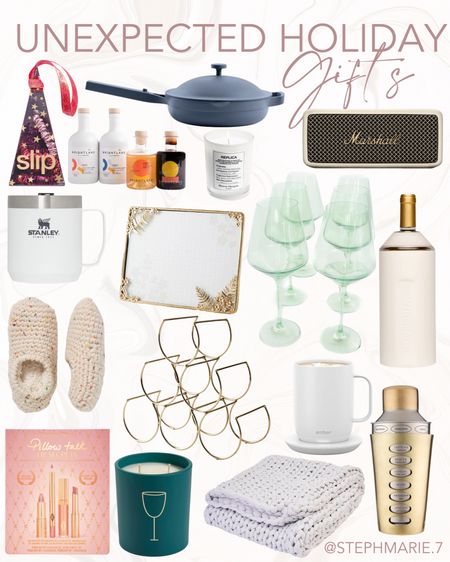 unexpected holiday gifts / gifts for the host / gifts for your stylist/ lifestyle gifts / slippers / wine rack / champagne chiller / speaker / always pot & pan / candles / stanley cup / blanket / ember cup 

#LTKGiftGuide #LTKHoliday #LTKSeasonal