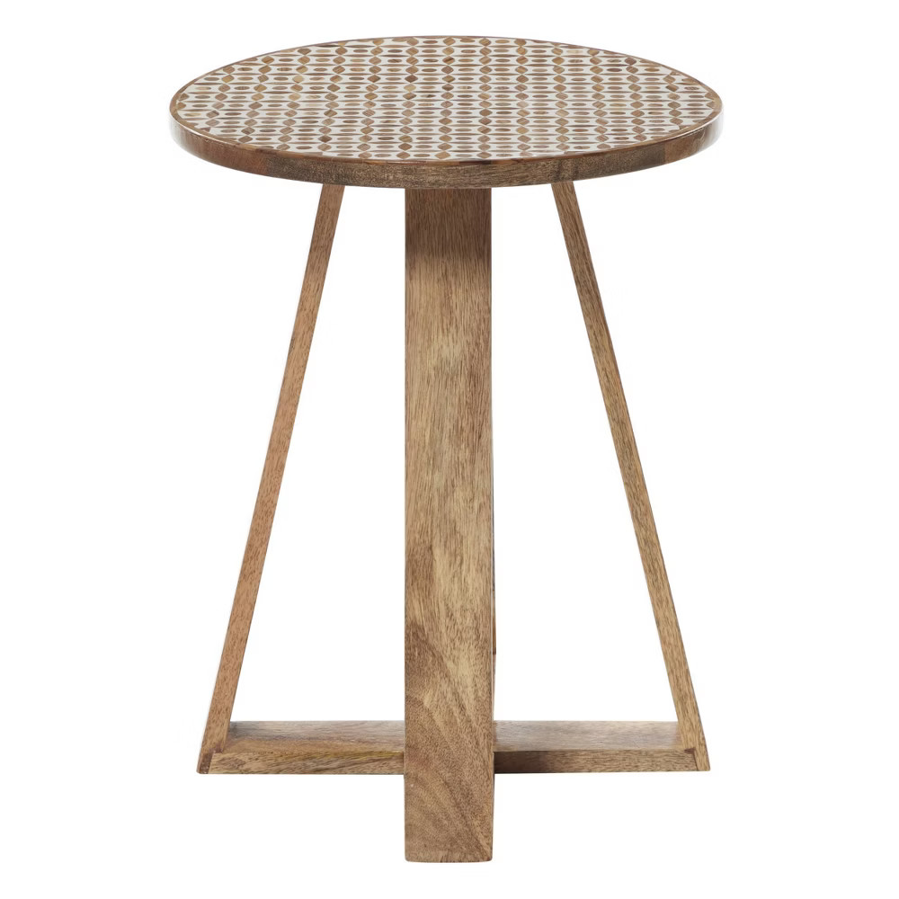Side Table Round Wood Brown - Olivia & May | Target