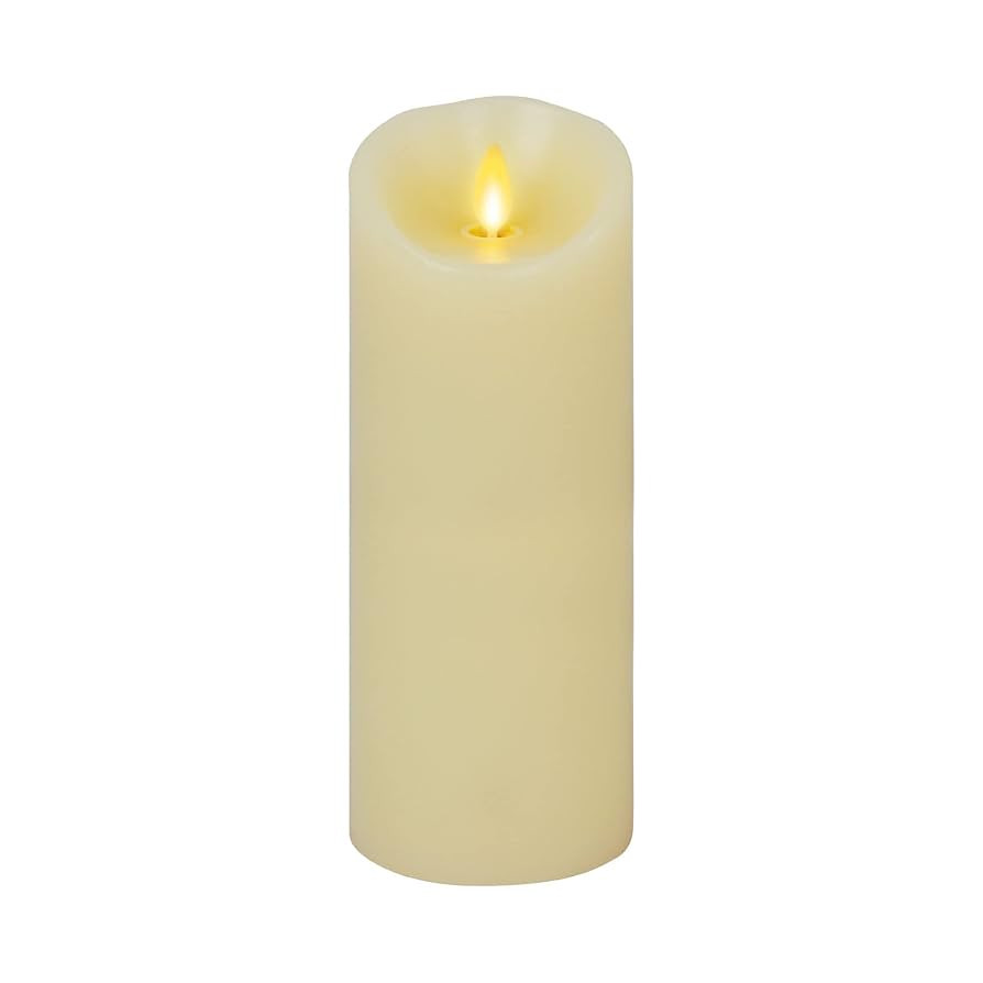 Luminara Scalloped Edge Flameless LED Candle - Ivory 3.5" x 8.75" - Real Wax Pillar Battery Opera... | Amazon (US)