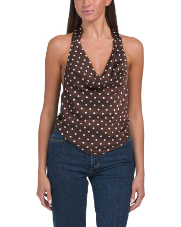 Halter V-hem Satin Top | TJ Maxx