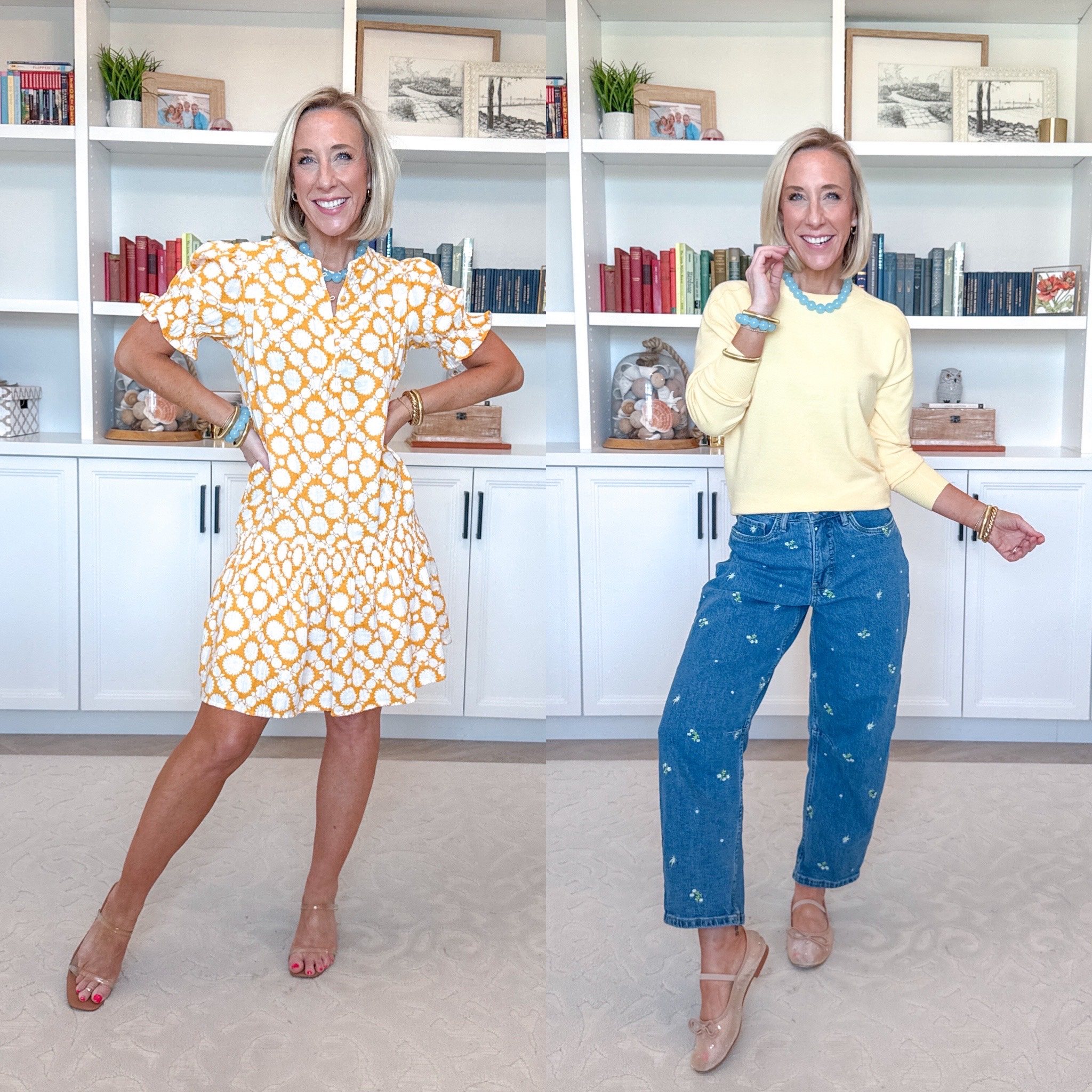 Walmart - finds under $20. Double Cloth Drop Waist Mini Dress w/ Puff Sleeves - size XS. $19.98. 6 colors. * Crewneck Sweater - size XS. $14.98. 5 colors. * Embroidered Mid Rise Cropped Barrel Jeans - size 0. $32. 

#LTKSeasonal#LTKOver40 

 