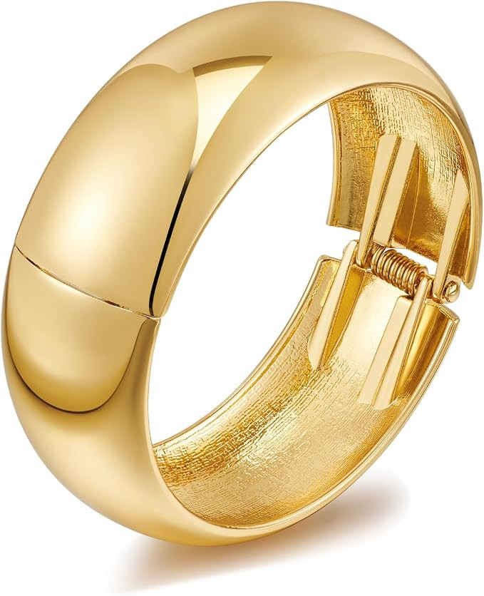 LILIE&WHITE Damen Armreif – Goldener Manschetten-Armreif, Offenes & Klobiges Design, Poliertes ... | Amazon (DE)