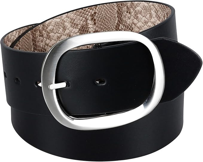 Calvin Klein Women's Two-in-One Flip-to-Reverse Statement Buckle Wide Fashion Reversible Belt (Re... | Amazon (US)