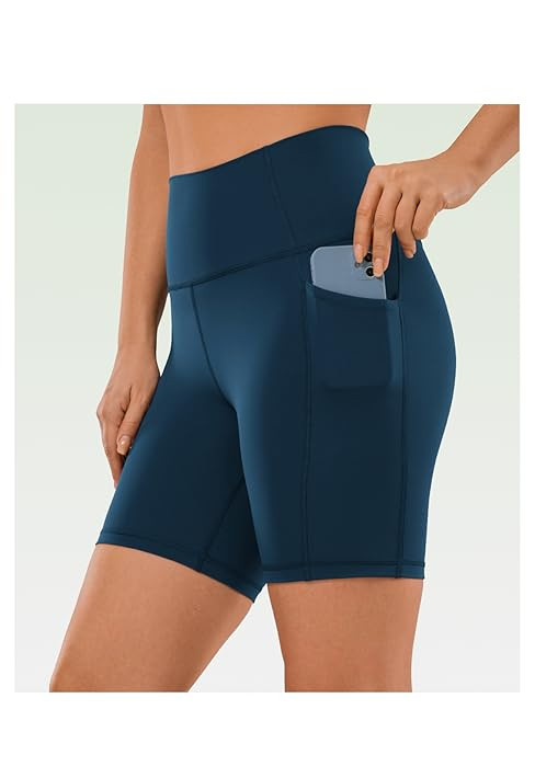 CRZ YOGA Women's Naked Feeling Biker Shorts - 6 Inches High Waist Yoga Workout Running Gym Spande... | Amazon (US)