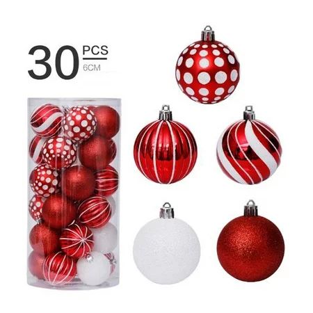 Dewadbow Pendant Multi-color Plastic Christmas Ball Ornaments 30 Count (2.36 ) | Walmart (US)
