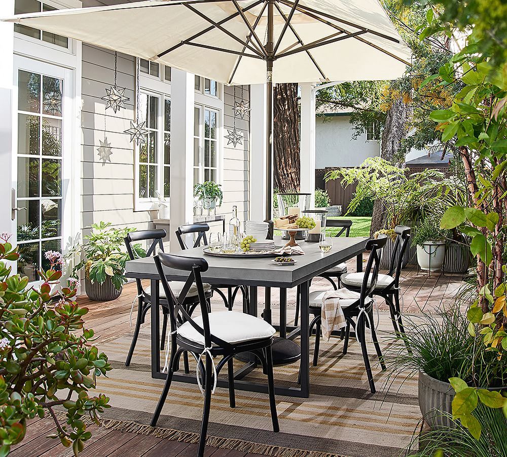Sloan Concrete & Iron Outdoor Dining Table | Pottery Barn (US)