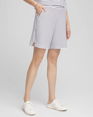 Women's French Terry Striped Shorts in Blue | Chico's Zenergy | Chico's