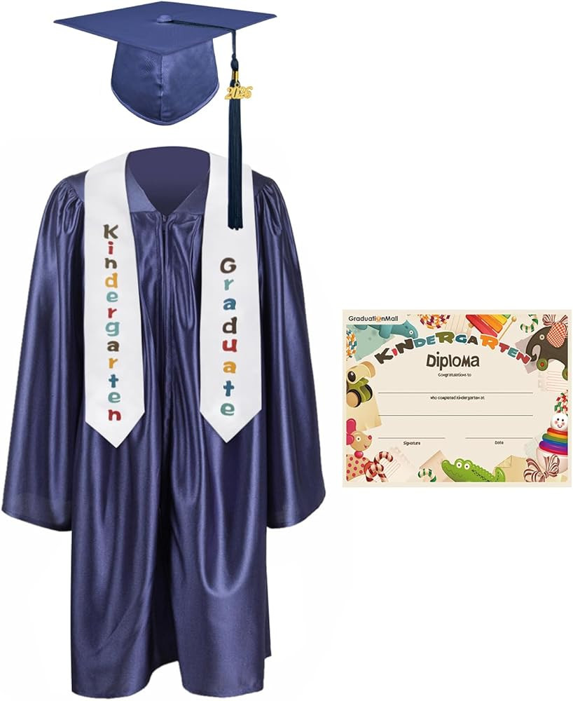 GraduationMall Kindergarten Graduation Cap Gown Stole Package with 2026 Tassel, Certificate | Amazon (US)