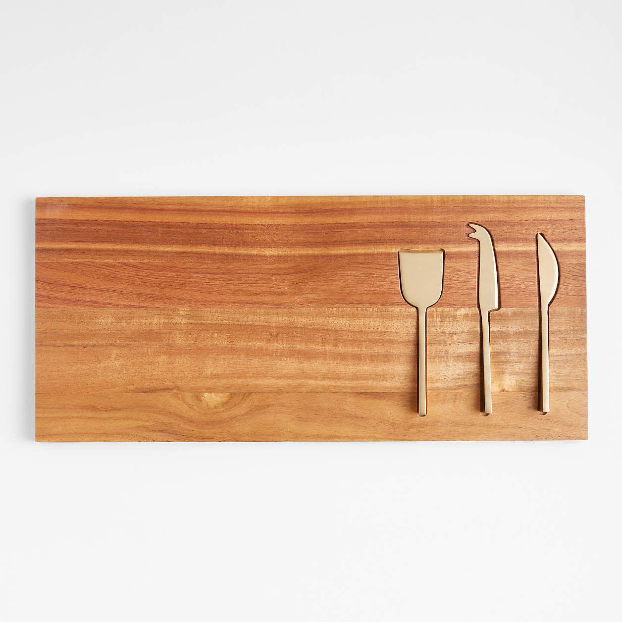 Octavia Small Marble Serving Board With Cheese Knives + Reviews | Crate & Barrel | Crate & Barrel