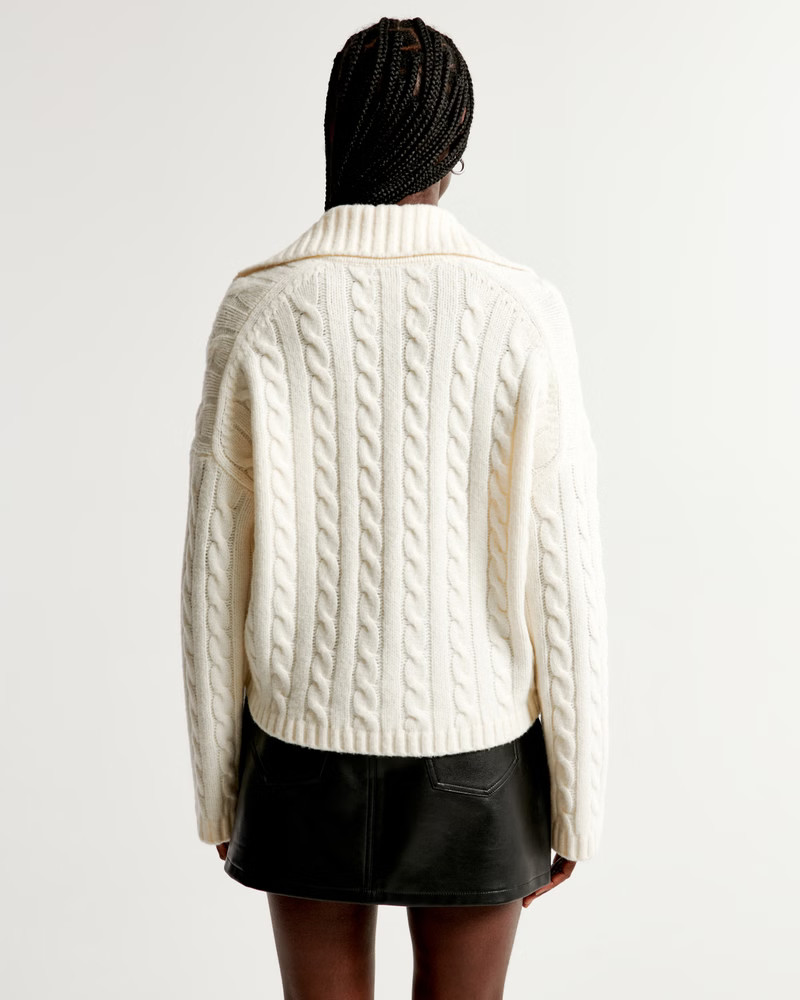 Cable Notch-Neck Sweater | Abercrombie & Fitch (US)