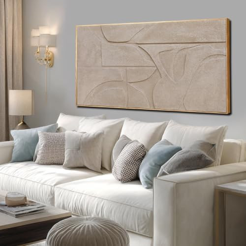 SDYA 3D Textured Large Neutral Abstract Wall Art, Modern Beige Brown Paintings Artwork For Walls,... | Amazon (US)