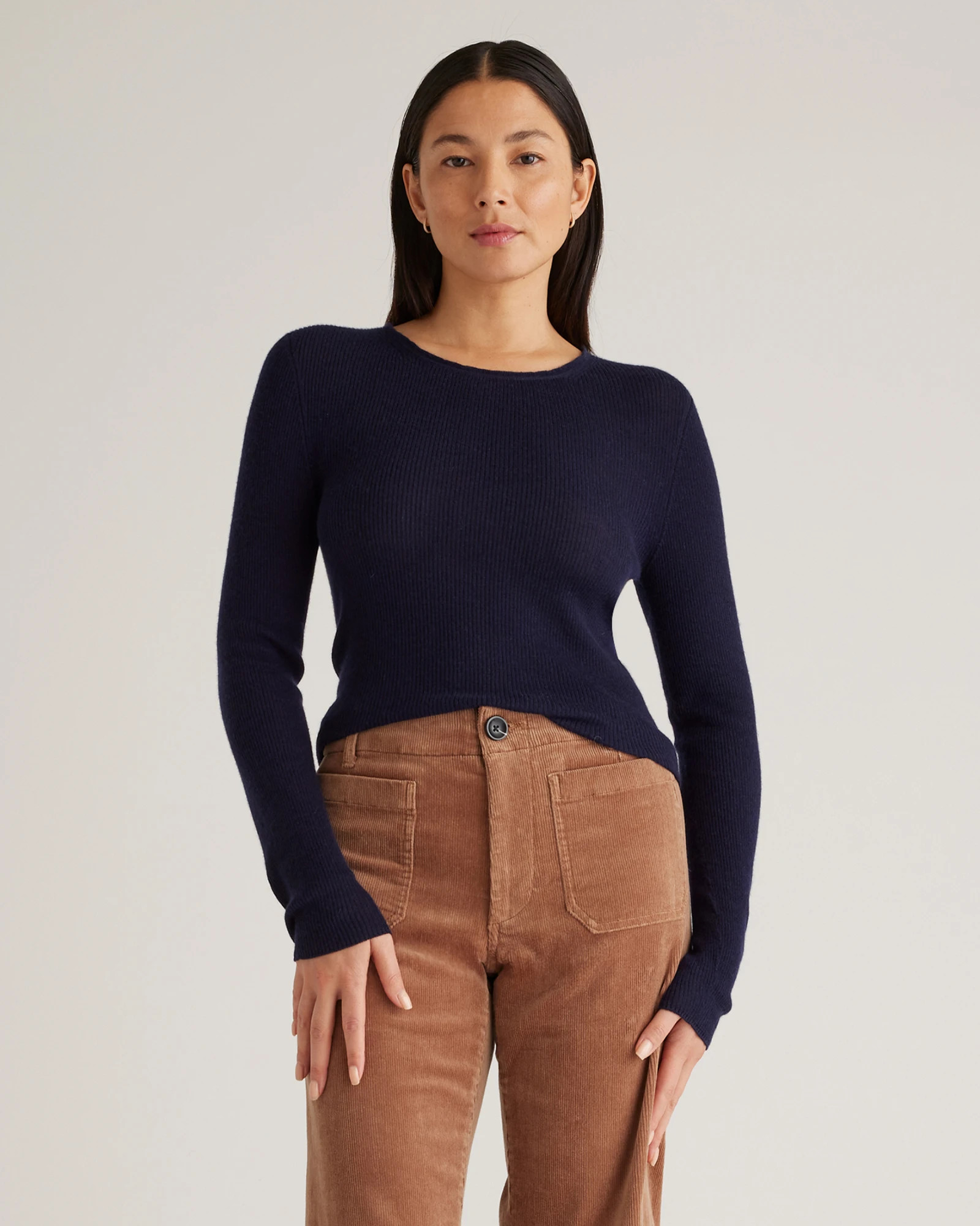 Featherweight Cashmere Ribbed Crewneck Sweater | Quince