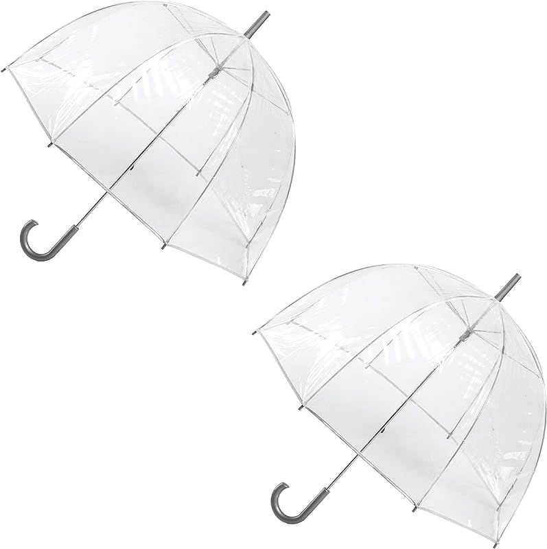 totes Women's Clear Bubble Umbrella – Transparent Dome Coverage – Large Windproof and Rainpro... | Amazon (US)