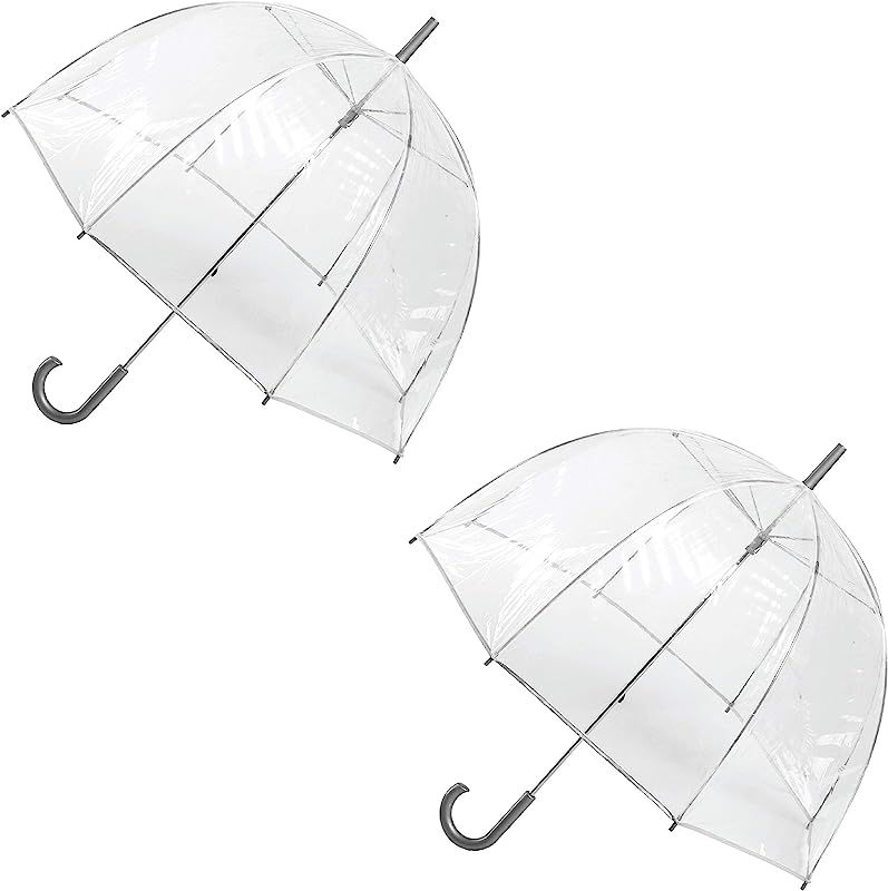 totes Women's Clear Bubble Umbrella – Transparent Dome Coverage – Large Windproof and Rainpro... | Amazon (US)