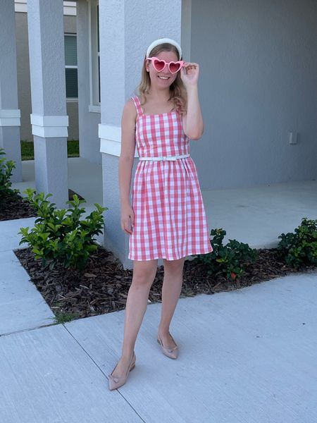 Barbie inspired outfit. Pink gingham dress  