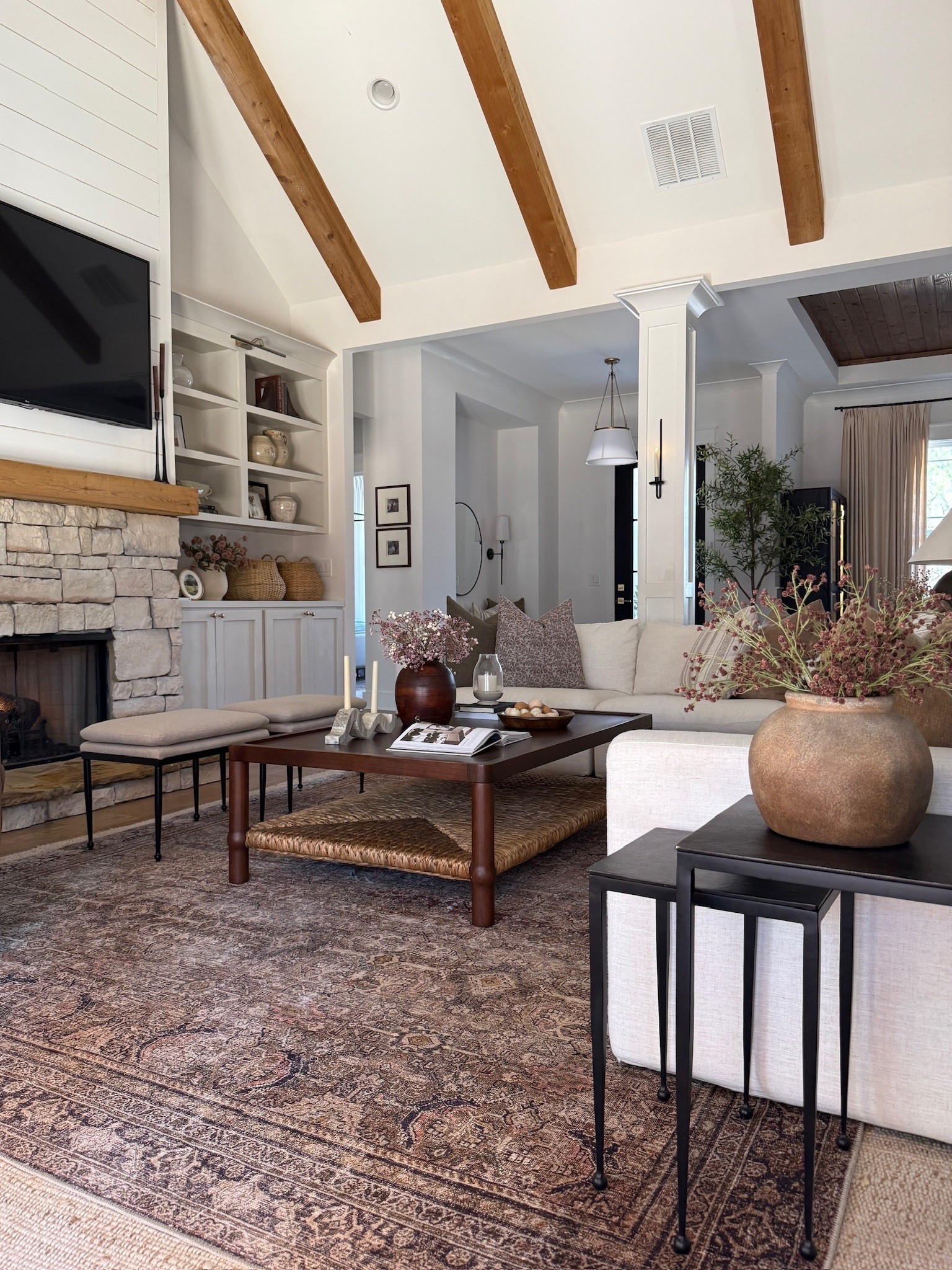 Grand, neutral views of our great room. 🤎 Our coffee table is one of my favorite neutral furniture finds, plus our nesting tables fit the space so well. I’ve linked all of our living room furniture and decor below. 😍🙌🏻

#LTKHome