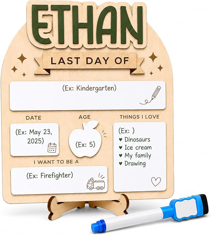 Personalized Back to School Sign, Reusable First Day of Preschool My First Day of Pre-K Reusable ... | Amazon (US)