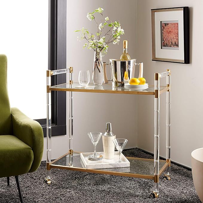 Safavieh Couture Collection Duval Bronze Acrylic Bar Trolley | Amazon (US)
