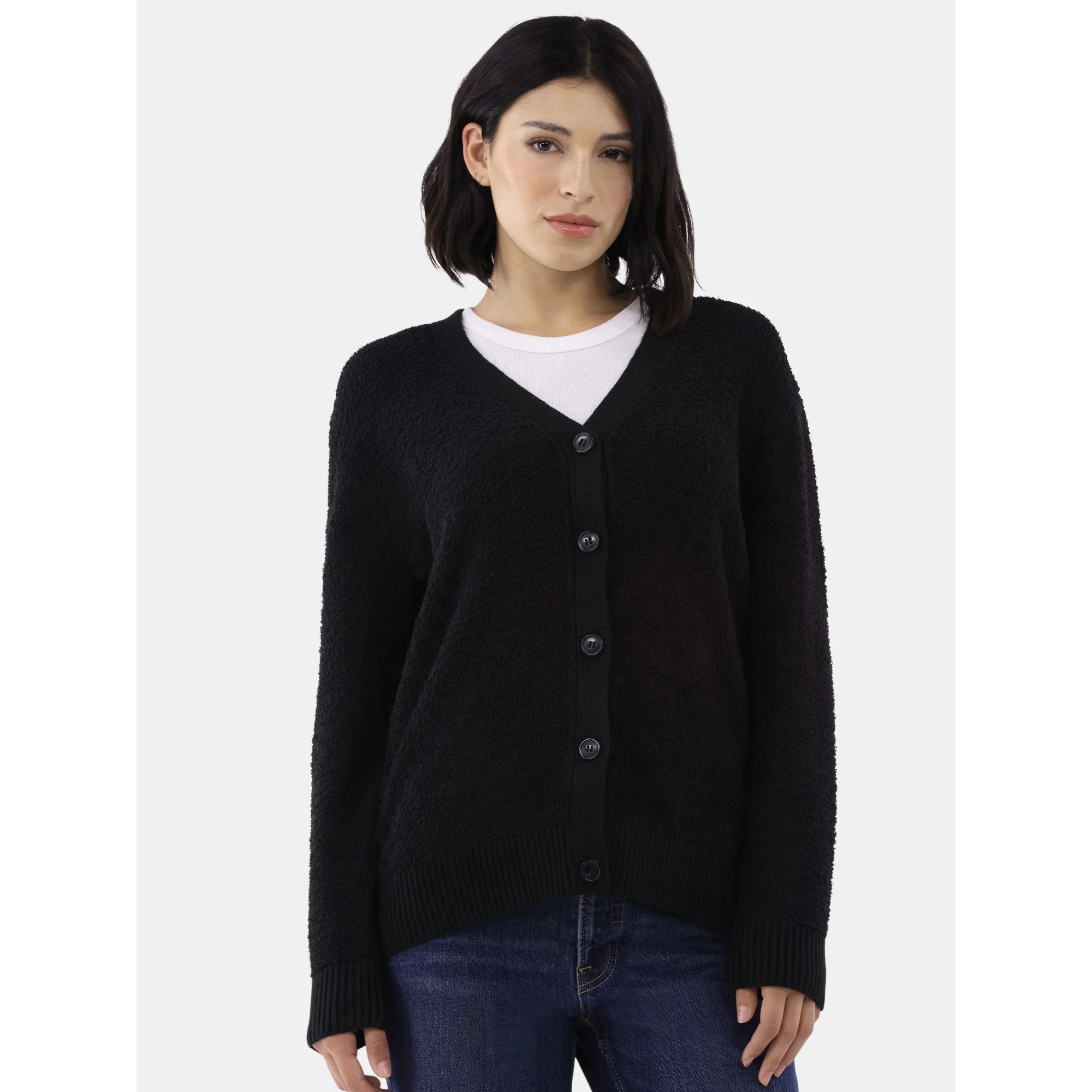 Time and Tru Women's Super Soft Button Cardigan, Sizes XS-XXXL | Walmart (US)