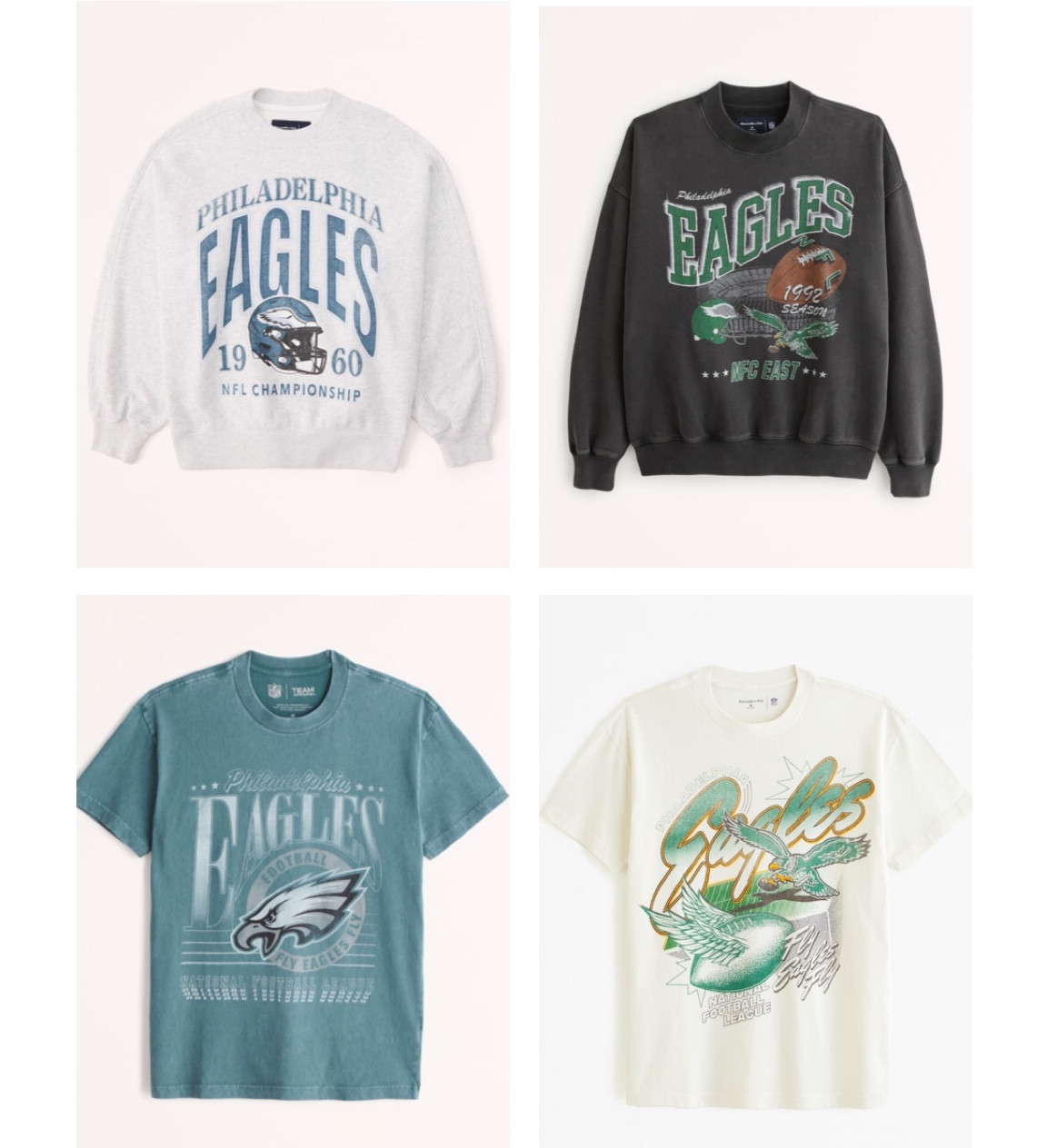 Philadelphia Eagles Graphic Oversized Sunday Crew