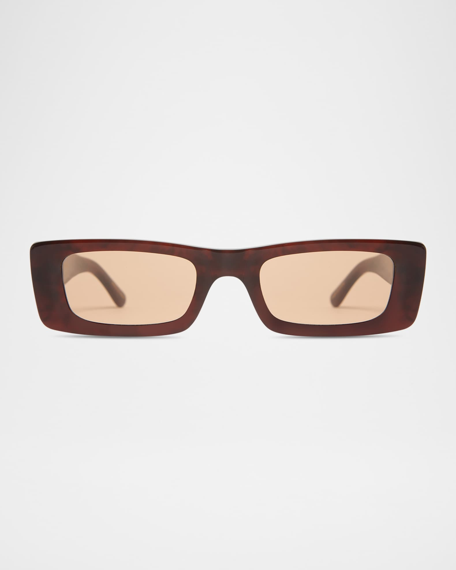 Flynn Glossy Acetate Rectangle Sunglasses | Neiman Marcus