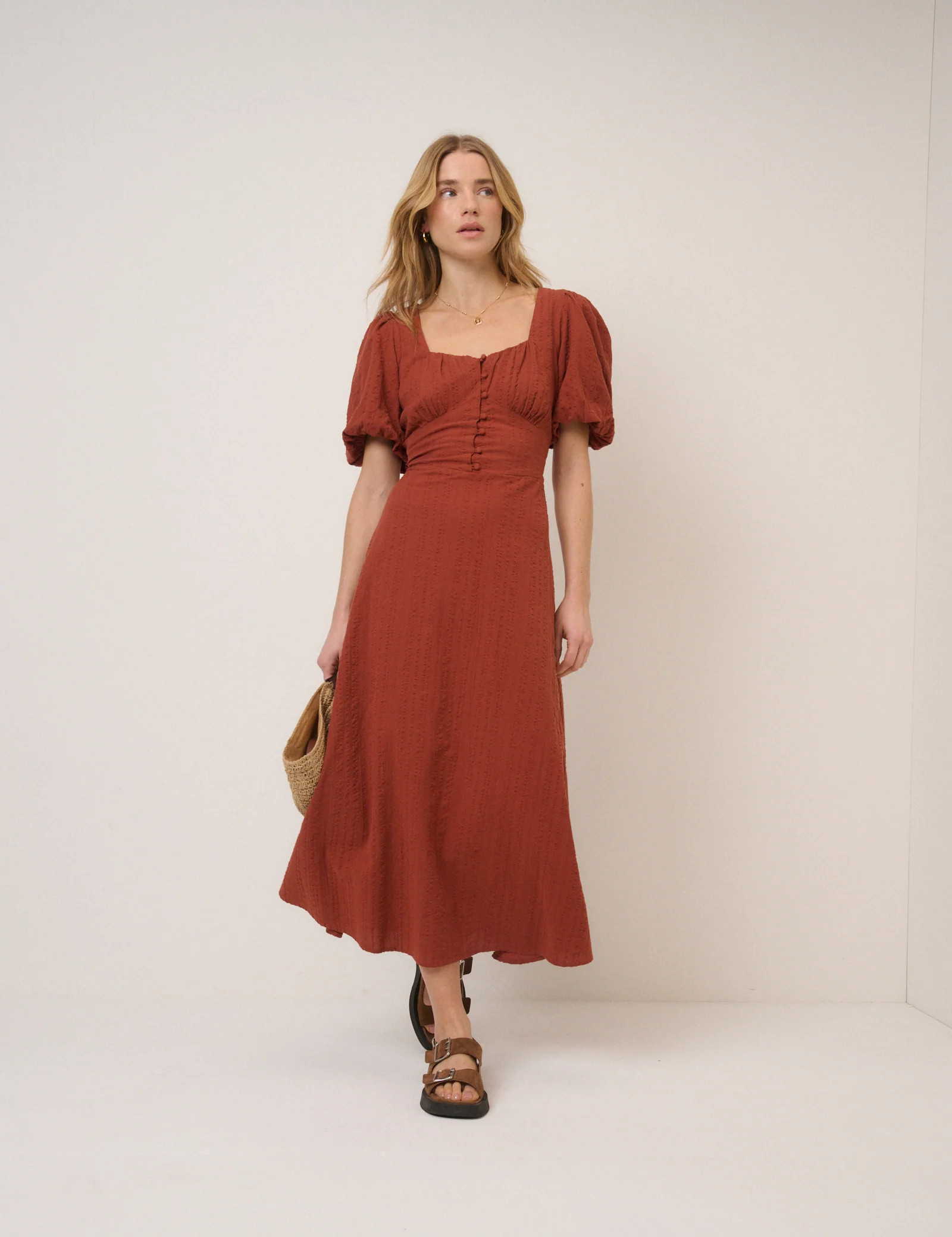 Burnt Orange Melody Midi Dress | Nobody's Child