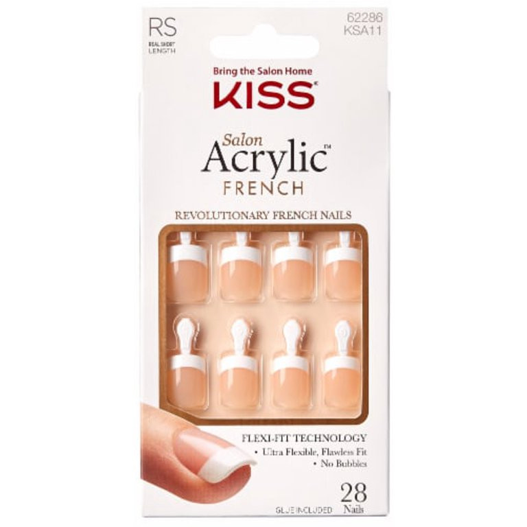 Kiss Salon Acrylic French Real Short Nail Kit | Walmart (US)