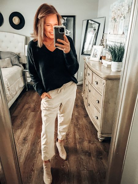 Super comfy v neck sweater styled with pull on corduroy ankle pants with boots

Amazon accessories, sale, work outfit, casual outfit, business casual, loft, gap factory, fashion over 40, over 50

#LTKworkwear #LTKunder50 #LTKsalealert