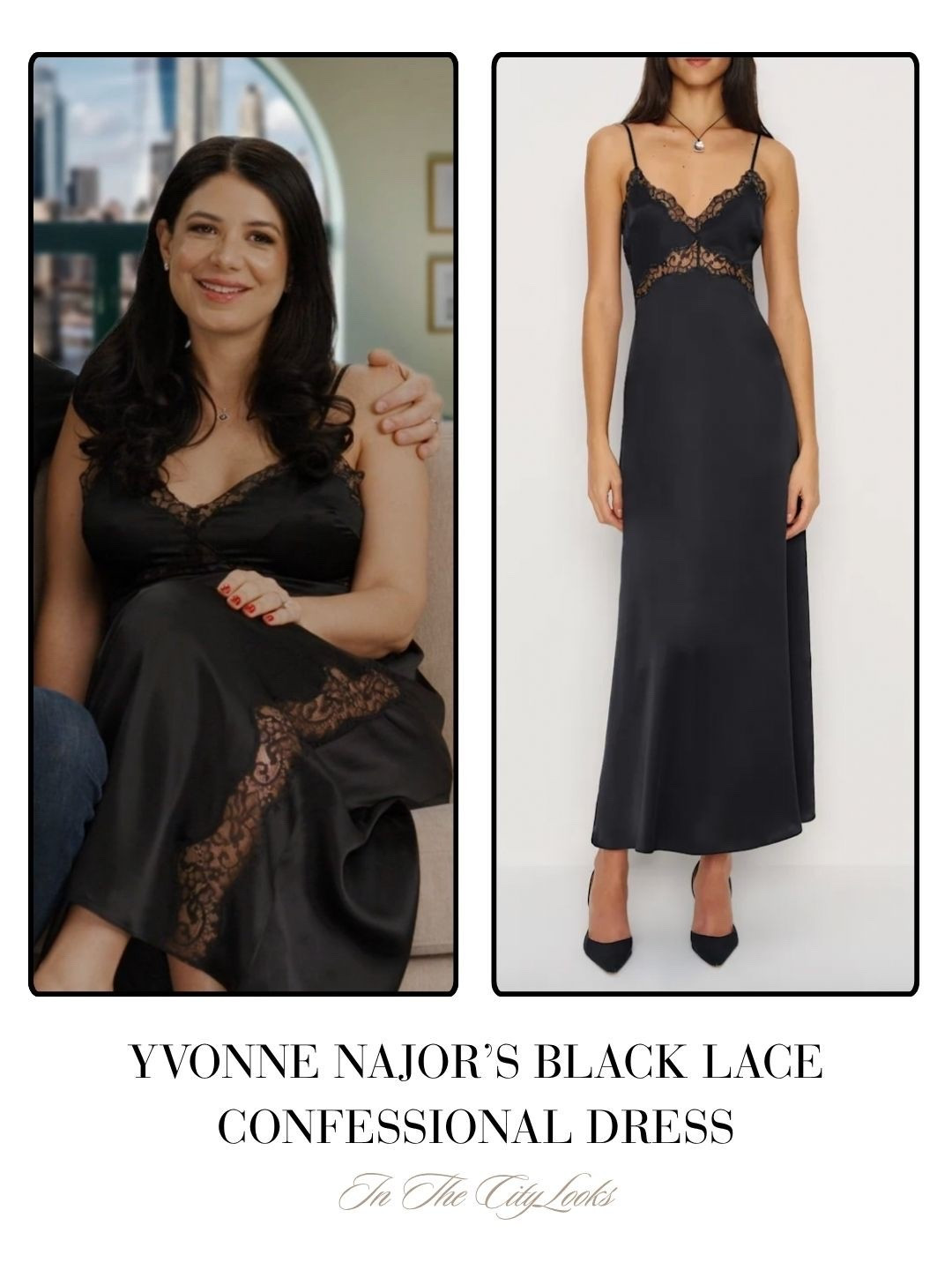 Yvonne Najor’s Black Lace Confessional Dress