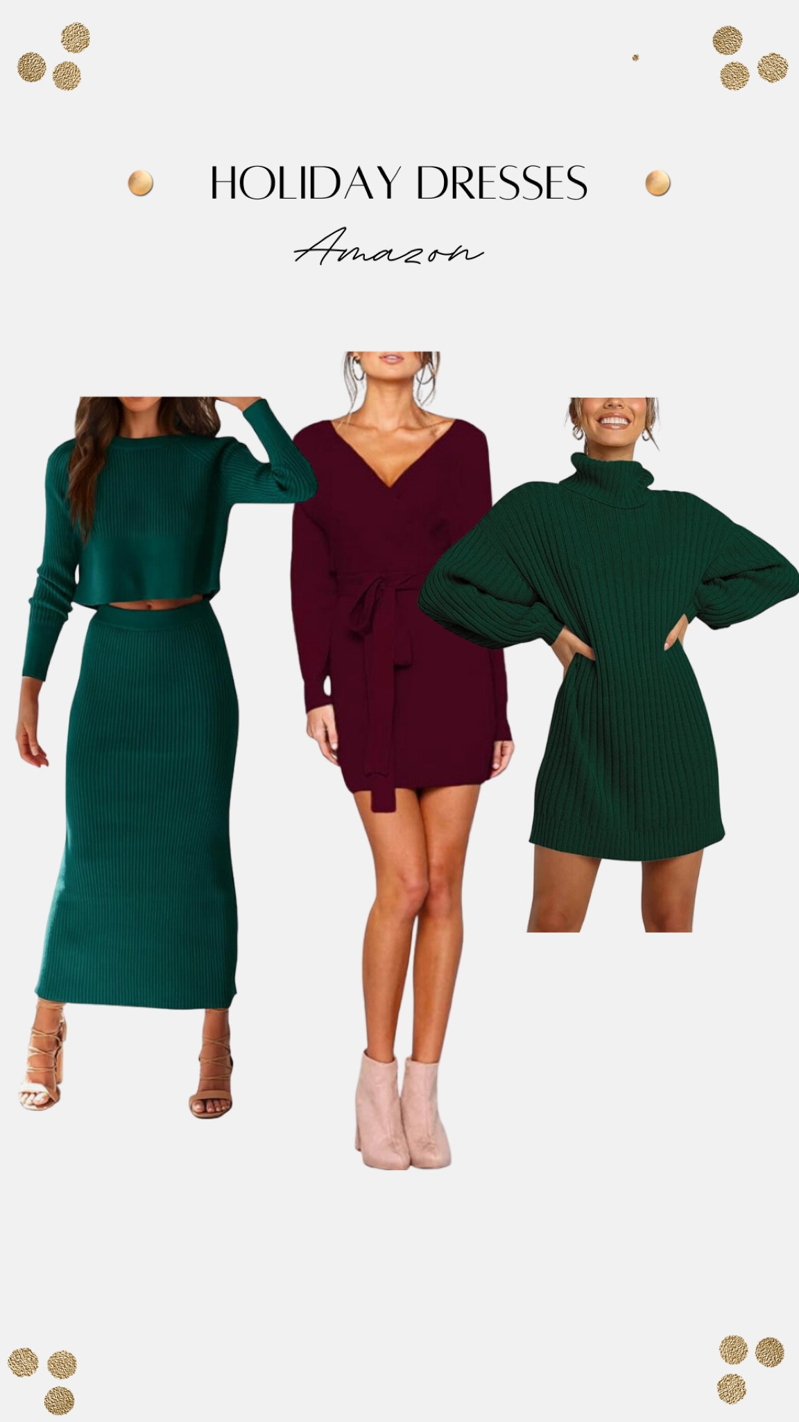 Holiday dresses from Amazon. 

#LTKHoliday #LTKfindsunder50 #LTKsalealert