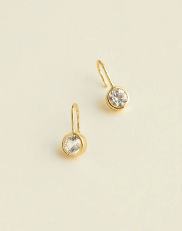 Demi-Fine Bezel Large Drop Earrings | Madewell