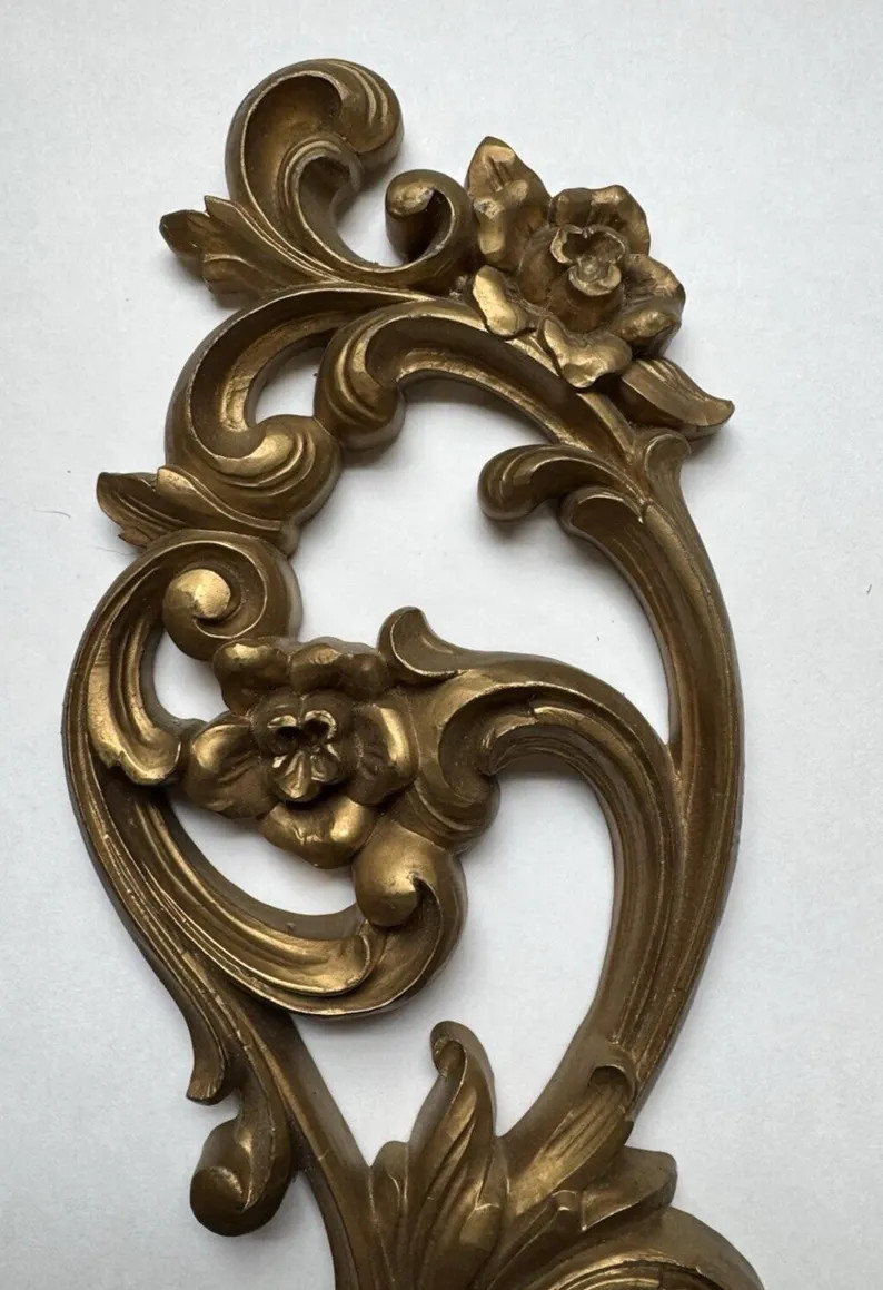 Vintage 1971 Homeco Pari MCM Gold Candle Holder Sconce Wall Hollywood Regency | Etsy (US)