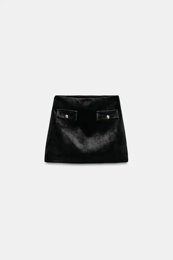 VELVET SHORT SKIRT | Zara US