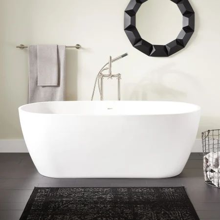 Ocala 66" Free Standing Solid Surface Soaking Tub with Integrated Drain and Overflow | Build.com, Inc.