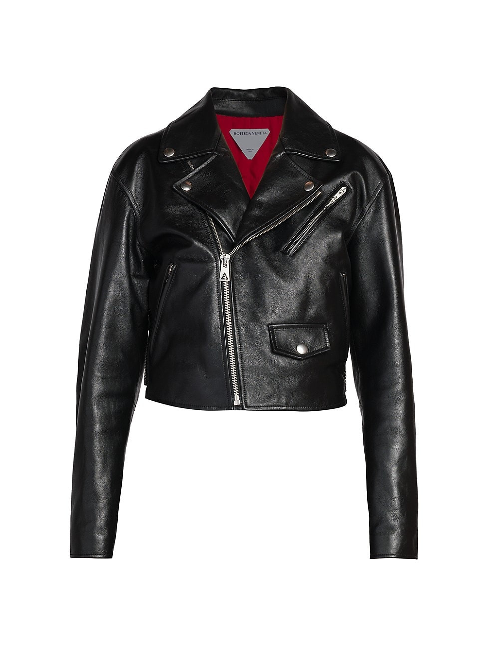 Women's Cropped Leather Moto Jacket - Black - Size 4 | Saks Fifth Avenue