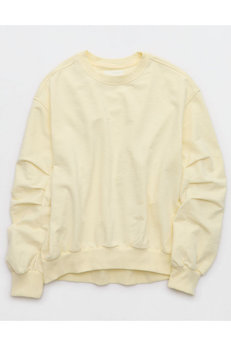 Aerie Jet Setter Crew Sweatshirt Women's Cozy Yellow XL | Aerie