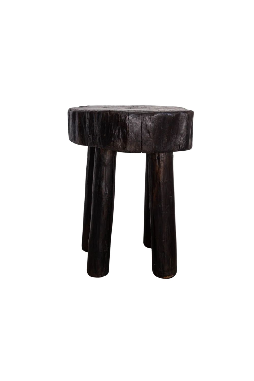 Round Senufo Stool Bench Side Table Black | Luxe B Co