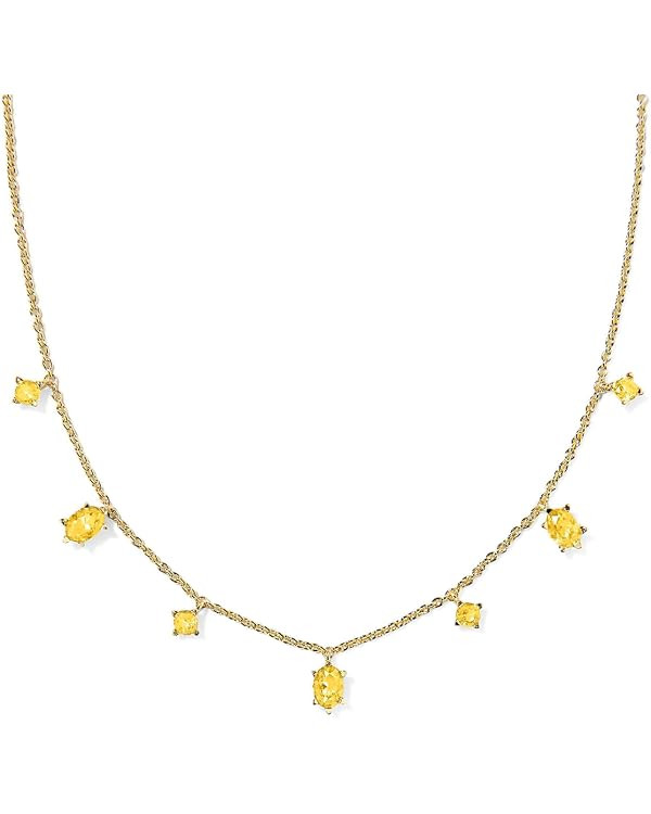 Kendra Scott Womens Cailin Delicate Strand Necklace Gold Golden Yellow Crystal One Size, | Amazon (US)