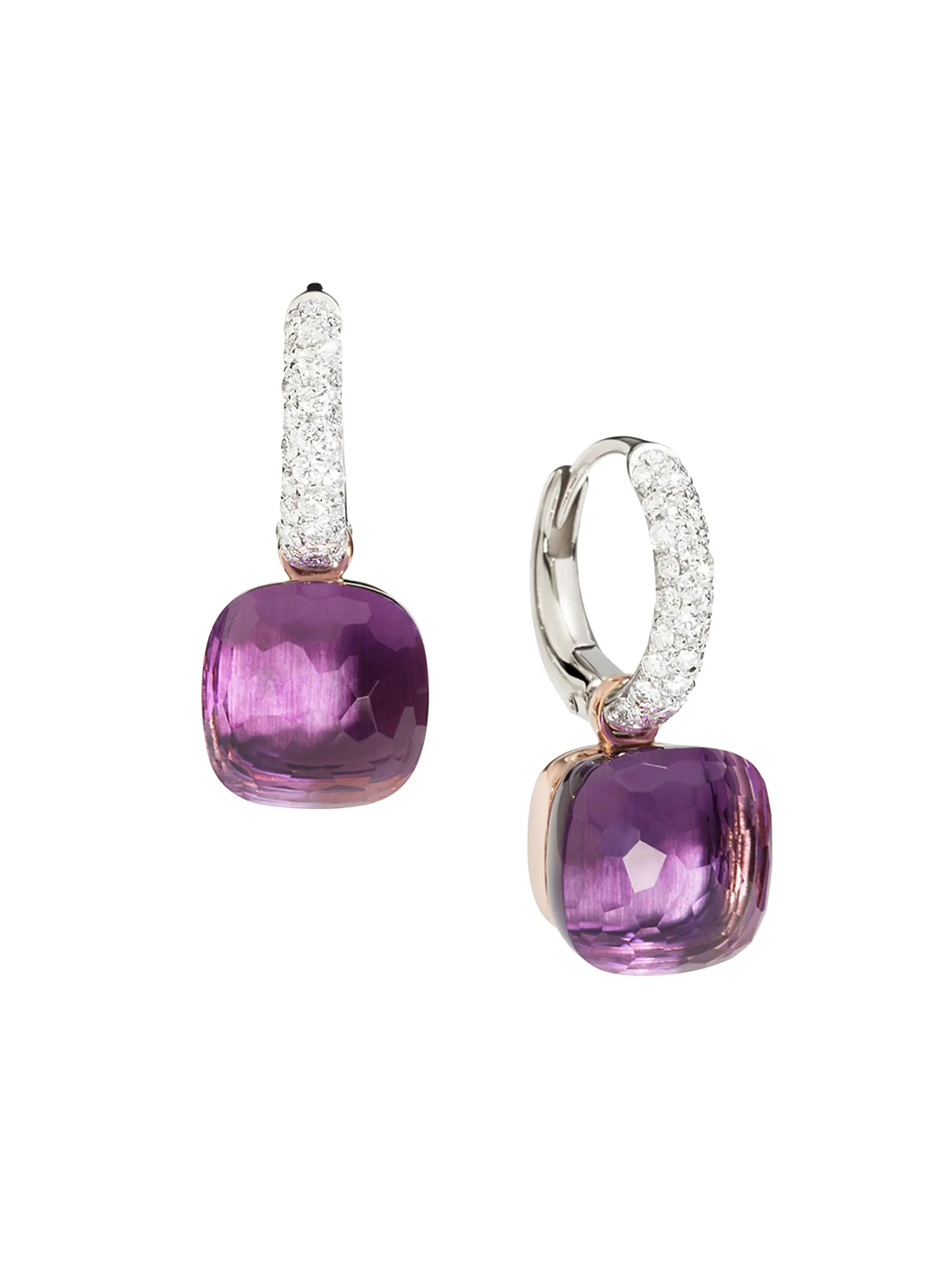 Nudo Two-Tone 18K Gold, Amethyst, & Diamond Drop Earrings | Saks Fifth Avenue