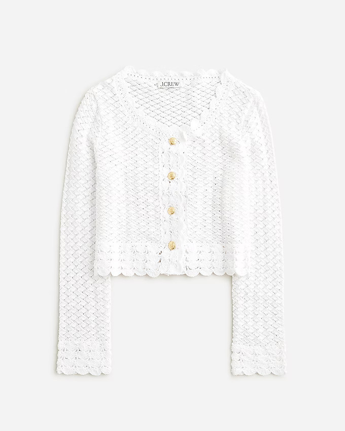 Crochet cropped cardigan sweater | J. Crew US