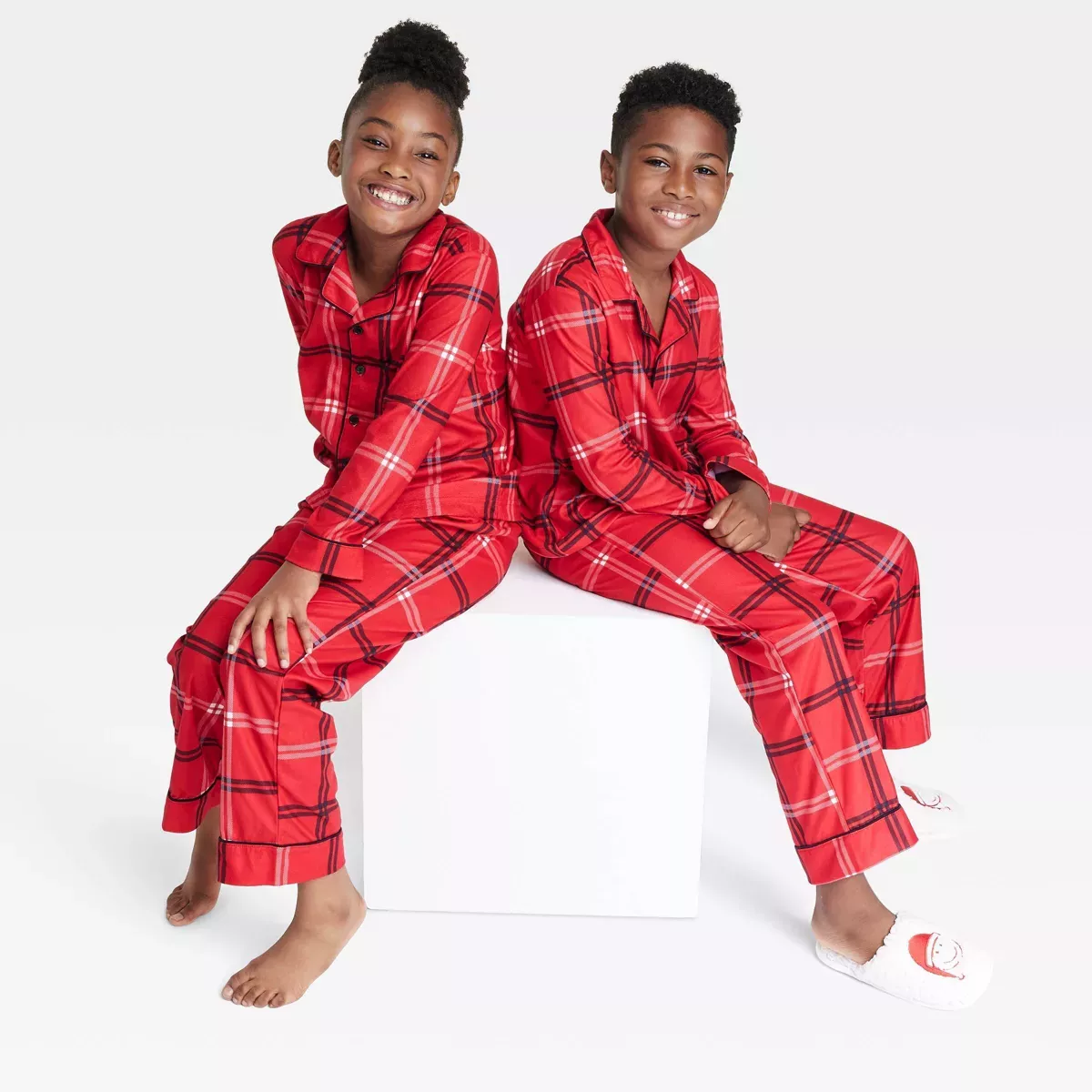 Kids discount plaid pjs