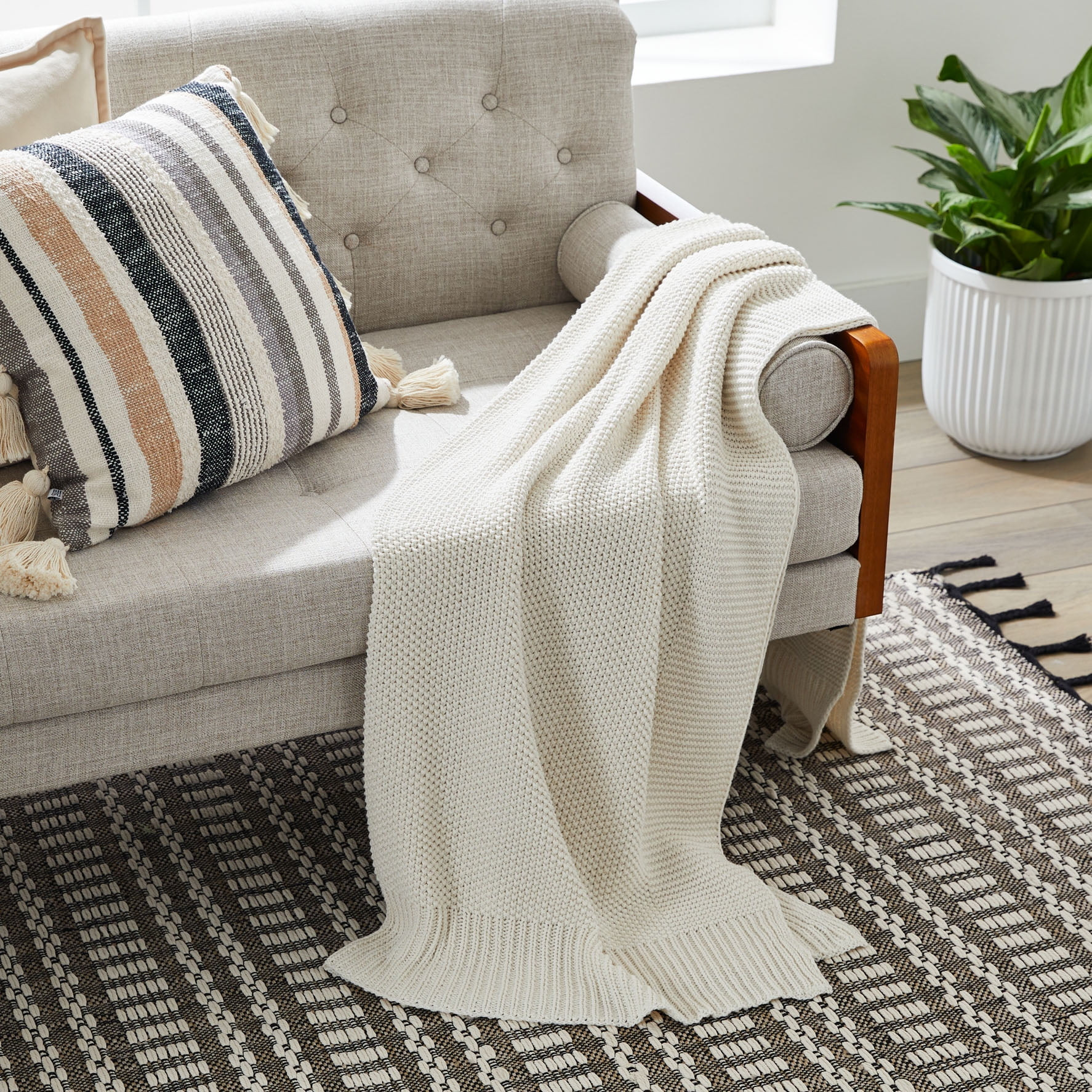 BHG CHUNKY KNIT PAPYRUS THROW | Walmart (US)