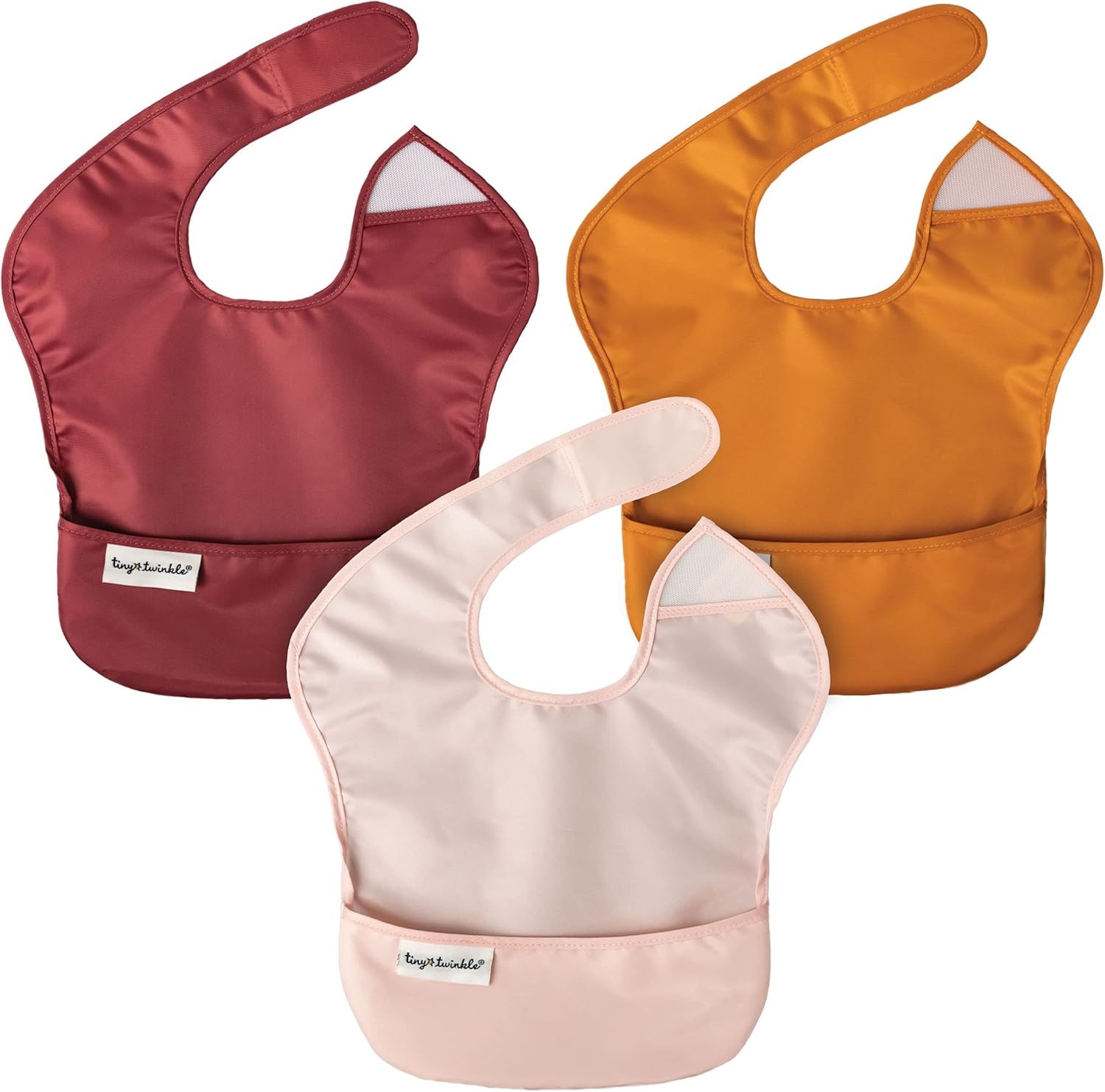 Tiny Twinkle Mess-Proof Easy Bib 3 Pack - Baby & Toddler Waterproof Bib with Adjustable Closure, ... | Amazon (US)
