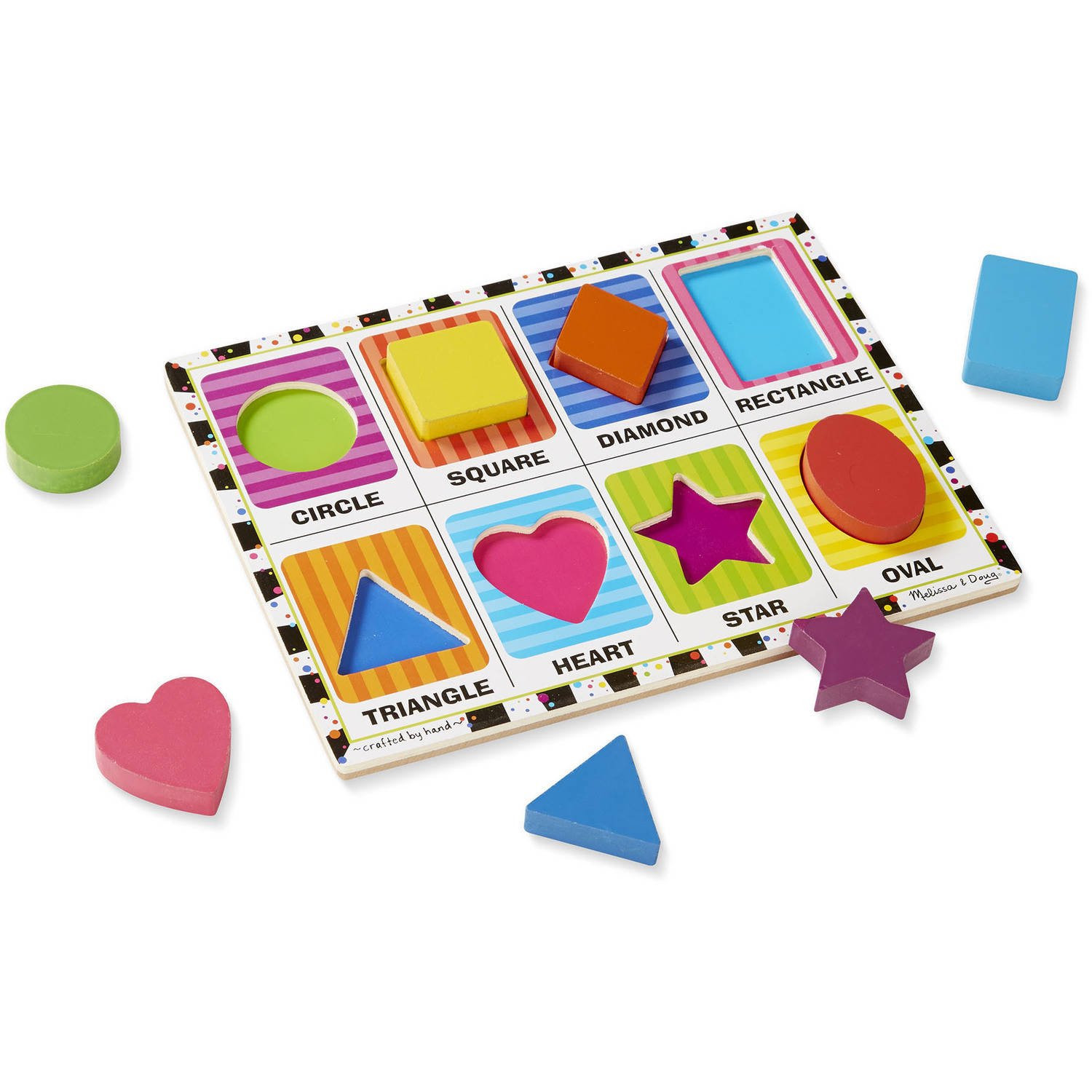 Melissa & Doug Shapes Wooden Chunky Puzzle (8 pcs) | Walmart (US)