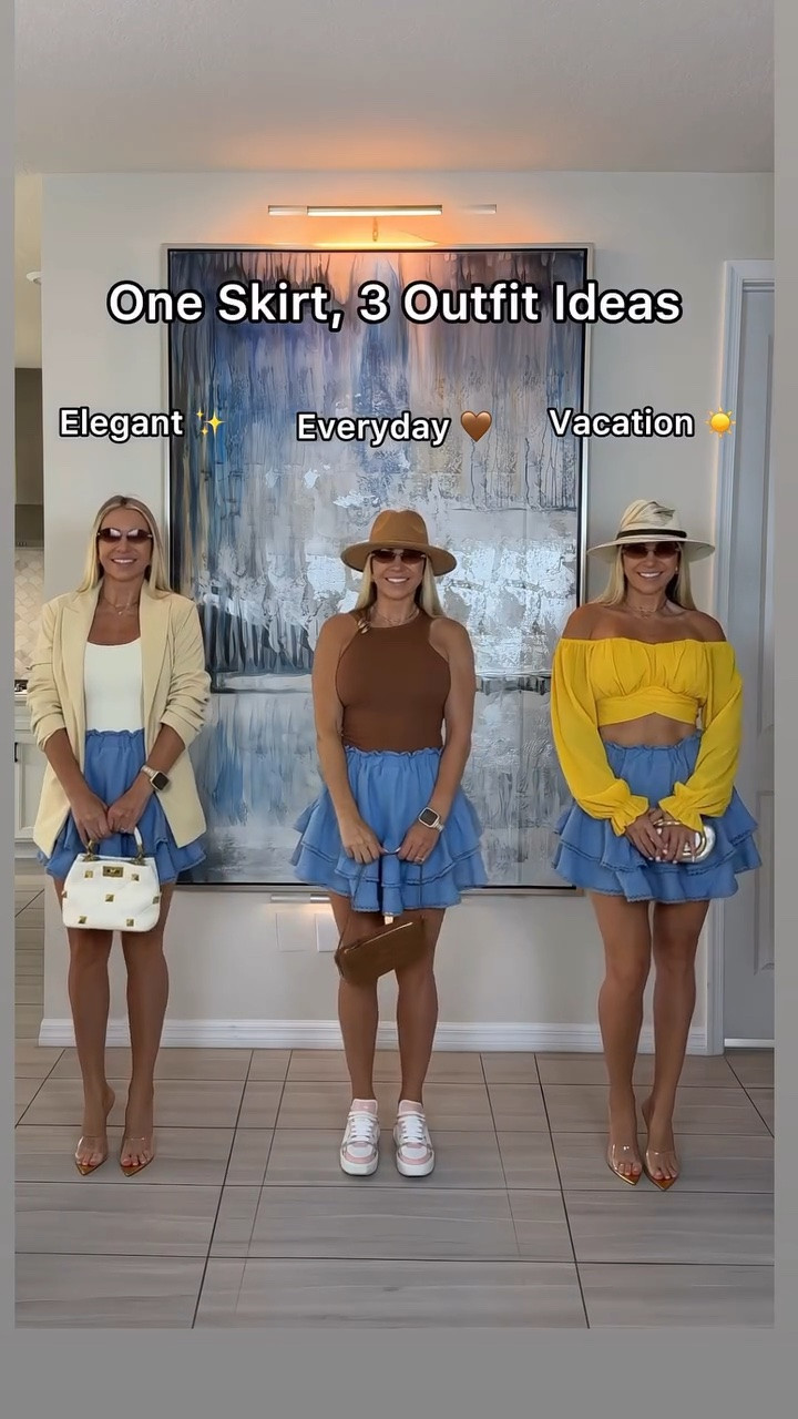 From everyday to vacation — same skirt. ☀️🤎

This blue ruffle skirt has way more styling options than I expected. Sneakers make it an easy everyday look, a blazer instantly dresses it up, and the yellow top makes it perfect for a warm-weather vacation. Definitely one of those pieces I can keep restyling instead of wearing just once.



vacation outfit ideas, resort outfit, ruffle skirt outfit, summer vacation style, everyday outfit, date night outfit, feminine outfits, late summer outfits, warm weather style

#LTKSeasonal #LTKTravel #LTKU