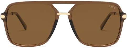 SOJOS Sunglasses for Women & Men, Square, Retro, Polarized Lens, Trendy Aviator, 90s Shades | Amazon (US)